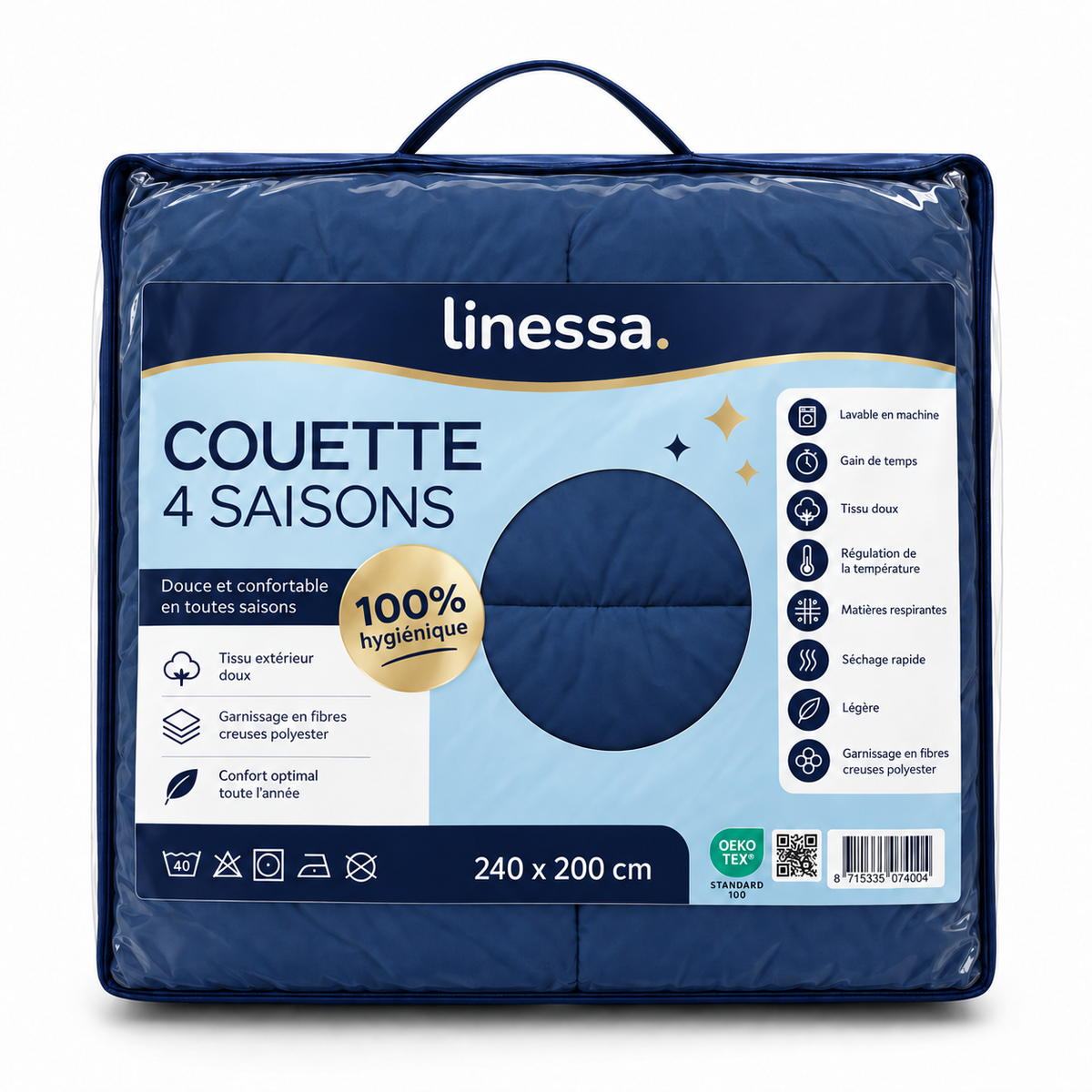 La couette sans housse, lavable en machine