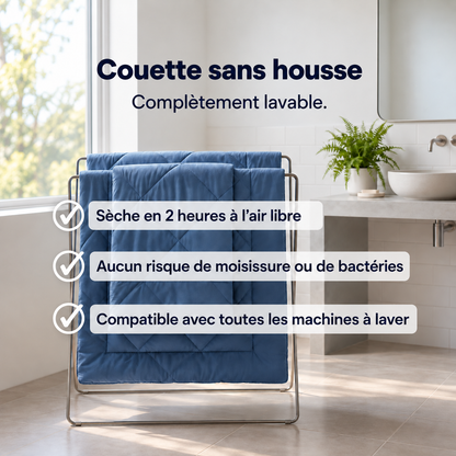 La couette sans housse, lavable en machine