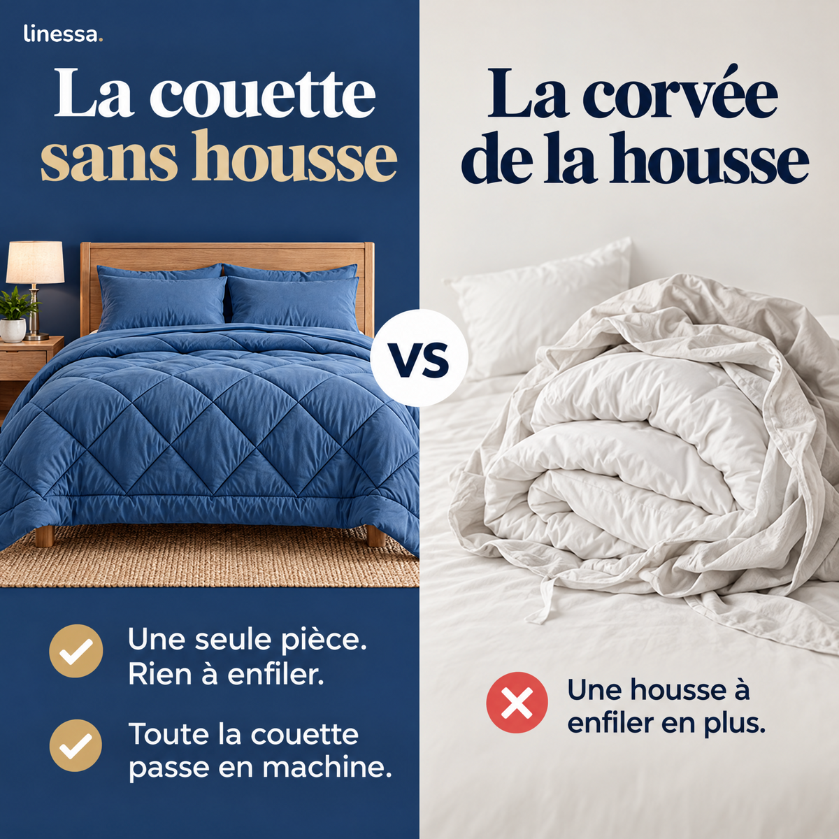 La couette sans housse, lavable en machine